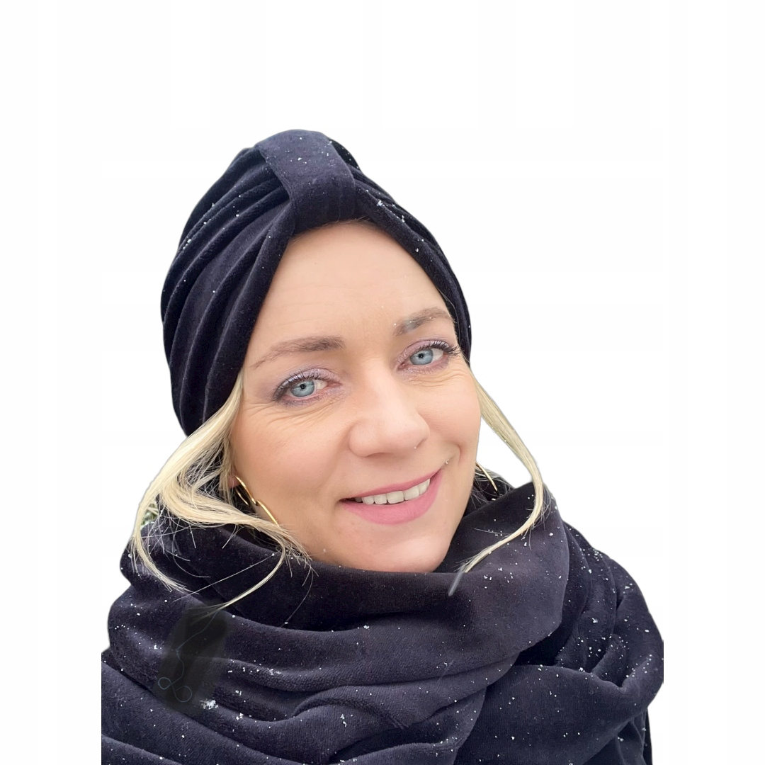Sada klobúkov, komín (golf) Eva Design Set Turban Chimney Black