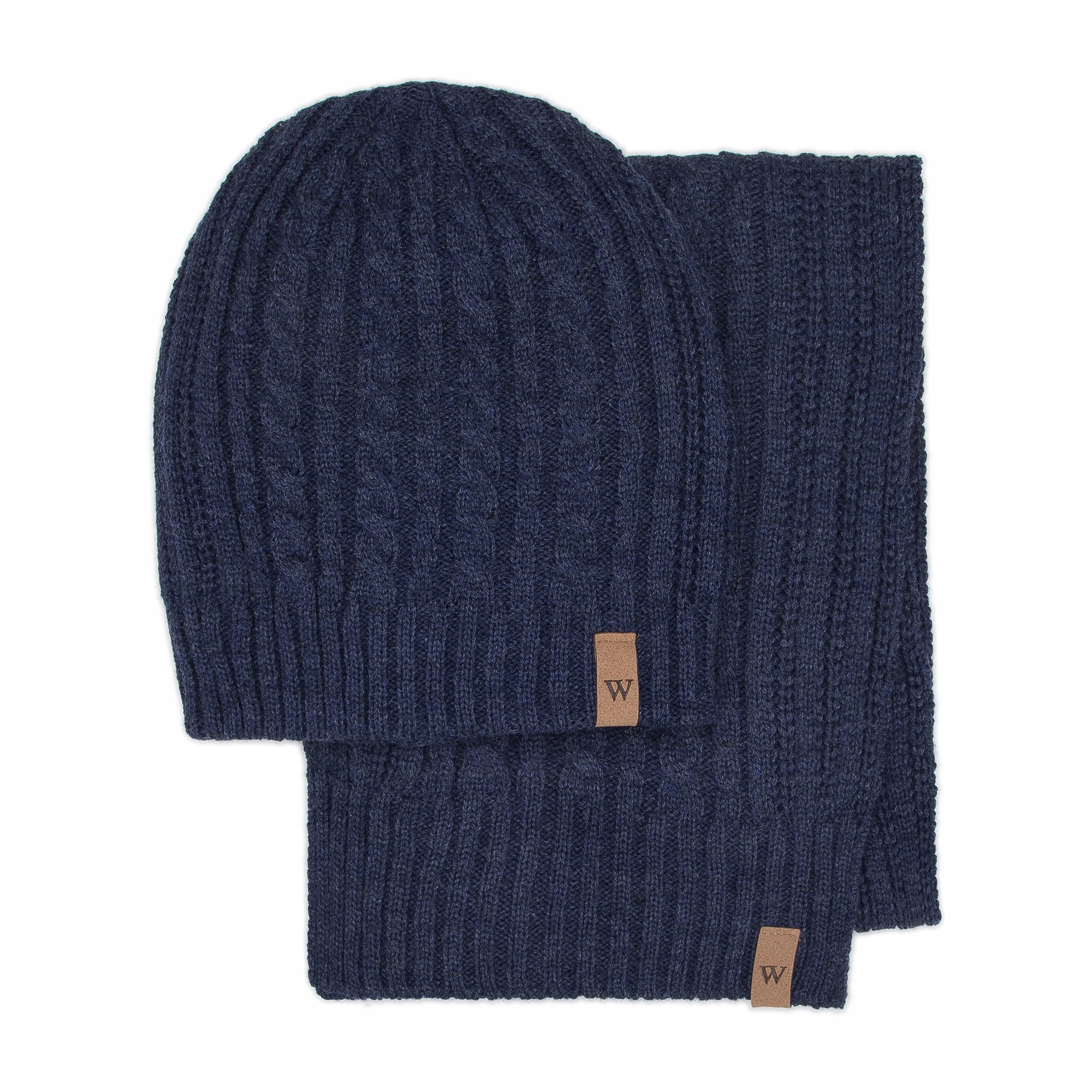 Nastavte čiapku, zimné doplnky Wittchen Scarf 95-SF-005-7 Navy modré