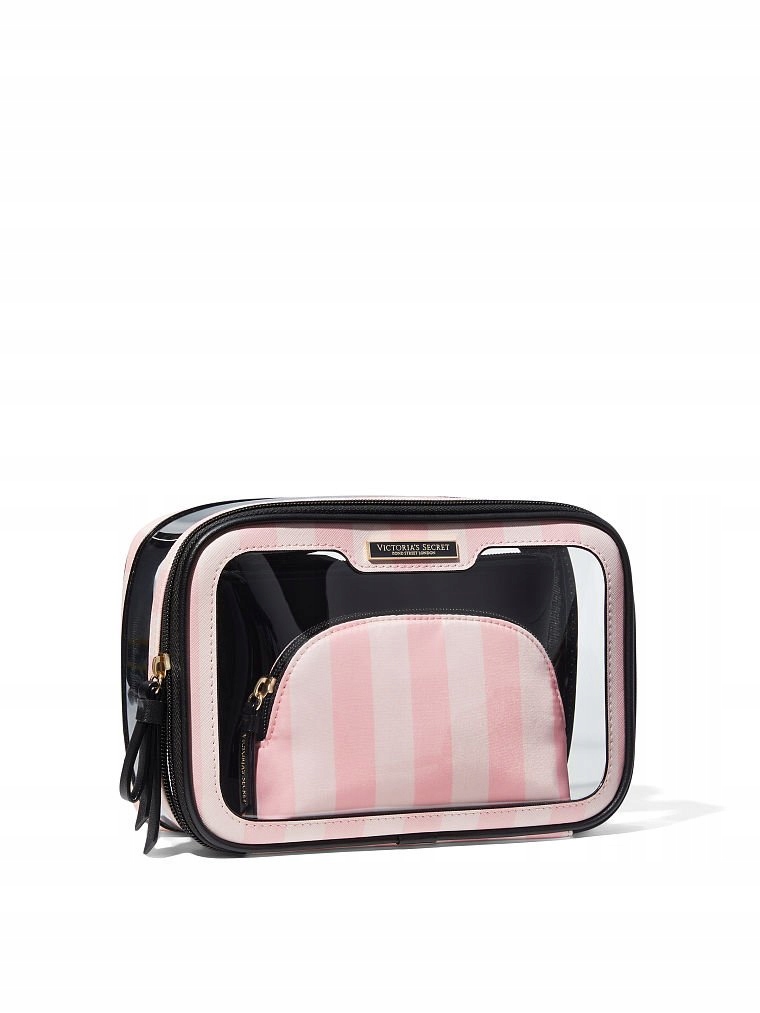 Krásna Viktória Secret Beauty-Go-Go Bag trio bezfarebná, čierna, ružová
