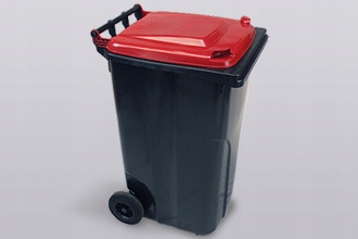 Odpadový kôš s červeným vekom 240L