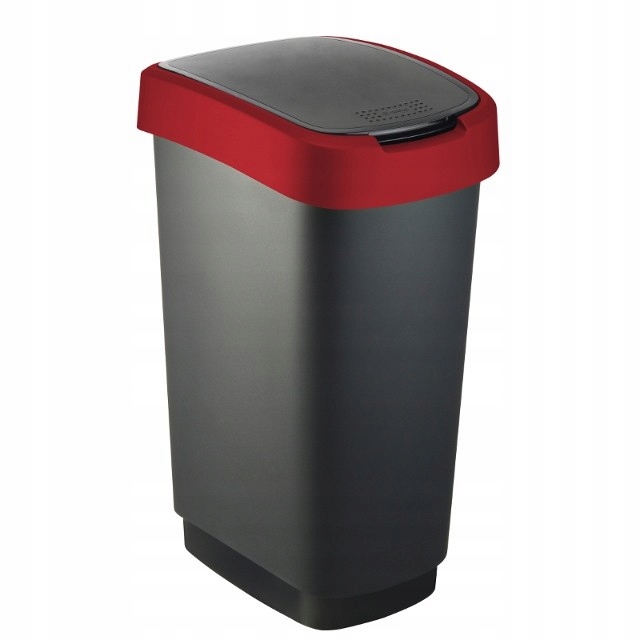 Kmeňový kôš 50 l Twist čierna/červená