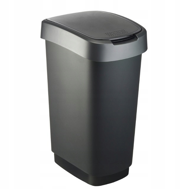 Kôš na odpadky 50 l Twist Black/Silver