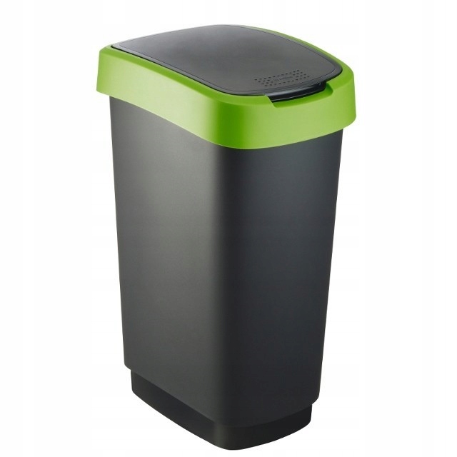 Kôš na odpadky 50 l Twist čierna/zelená