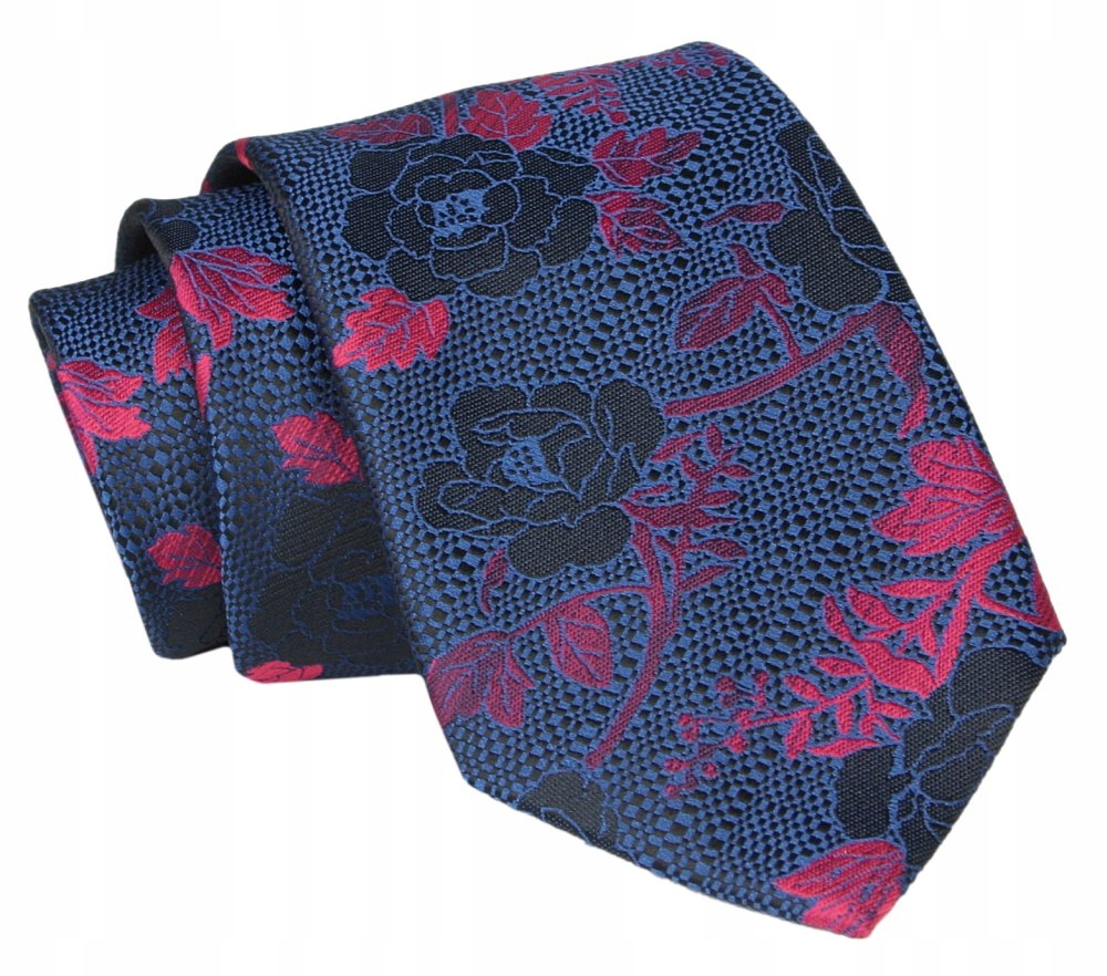 Kravata - Alties - Navy Blue, veľká kvetinová téma