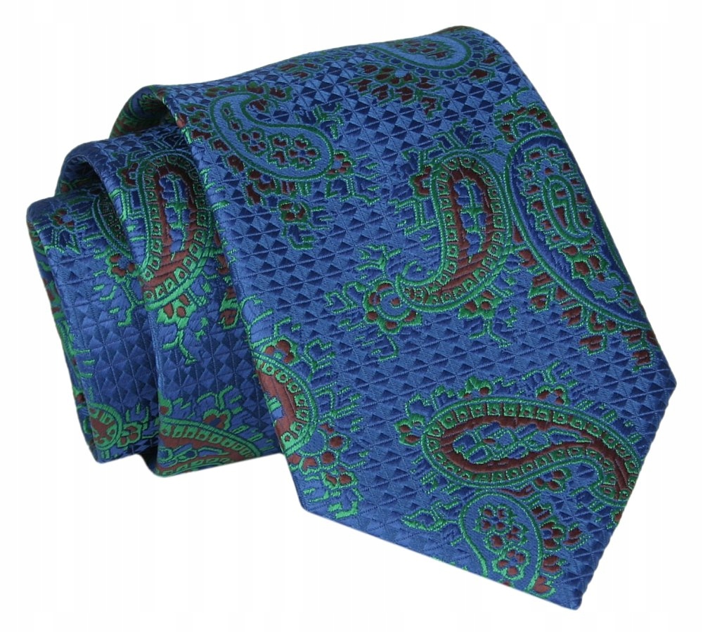 Tie - Alties - Navy Blue, Green Paisley