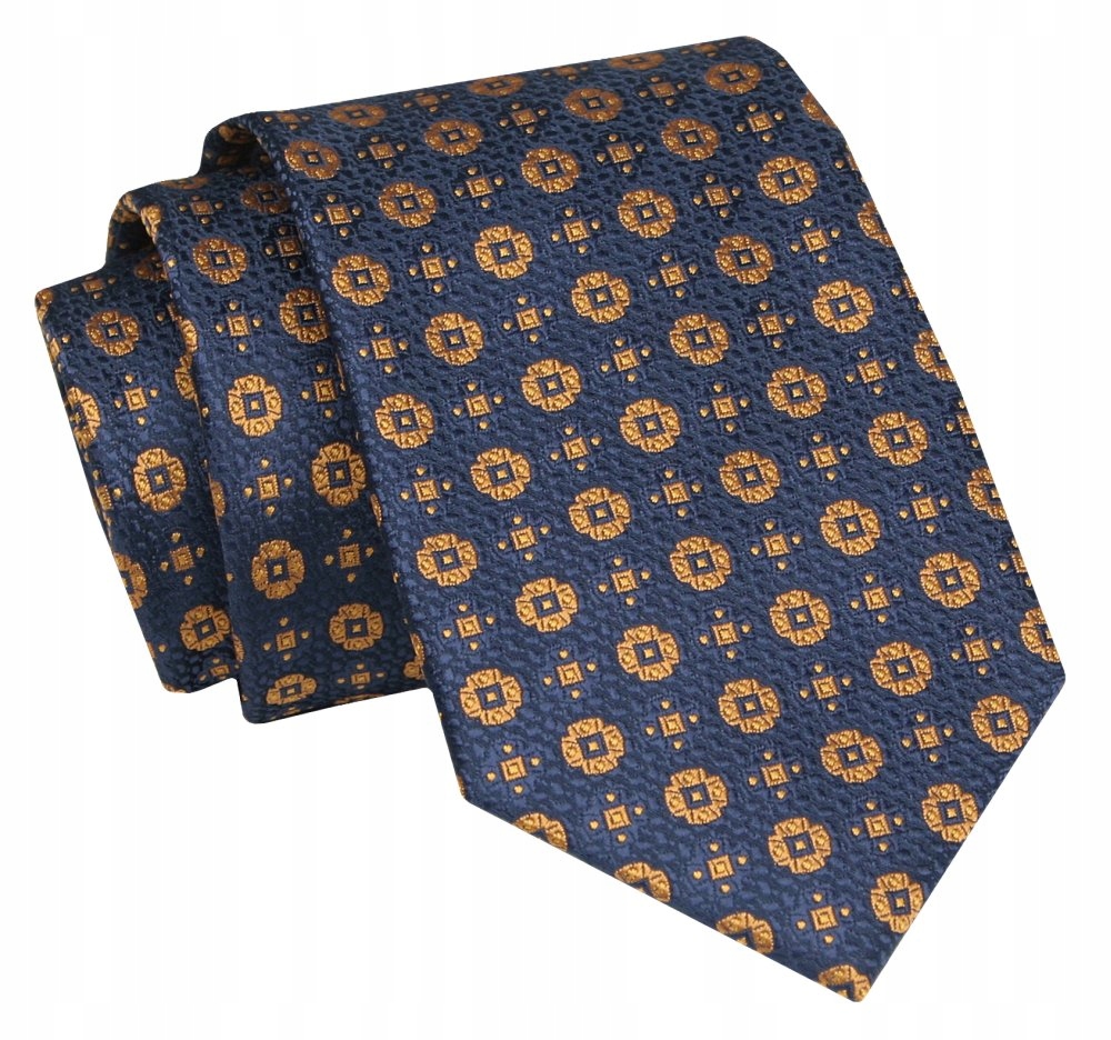 Kravata - Alties - Navy Blue in Gold Peas