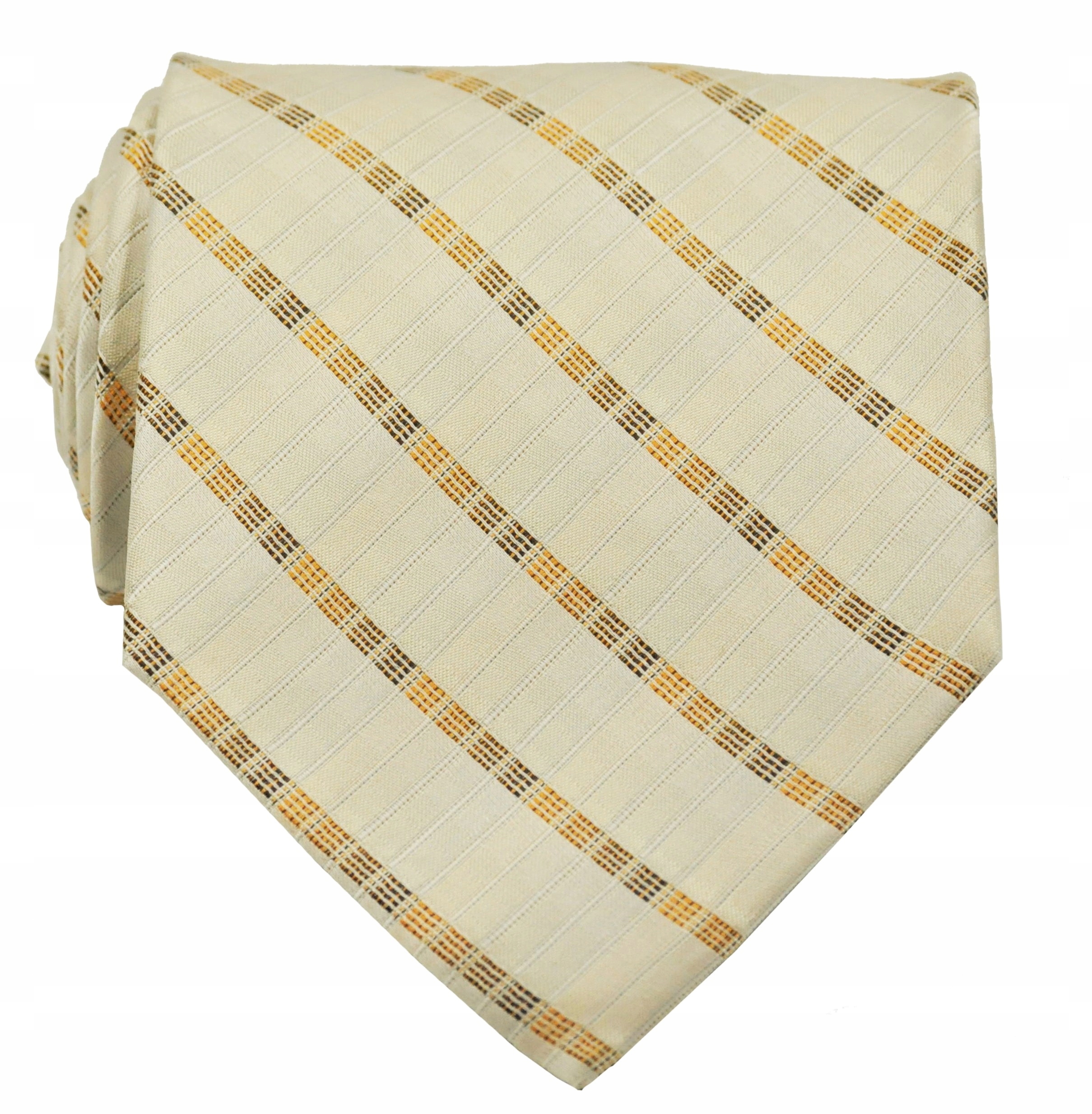 Široký kravata Vincenzo Orange Silk, viacstorivo, žltá