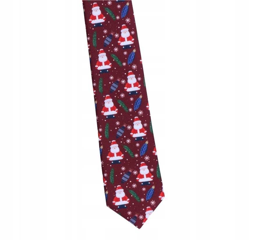 Vianočná kravata burgundia mikołaj Baubles