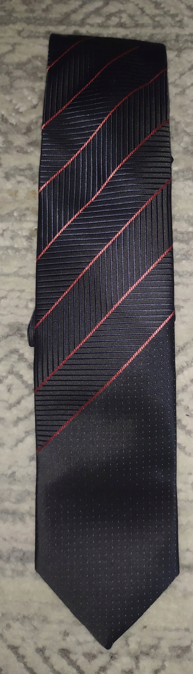 Úzke kravata Armani Black Silk, červená