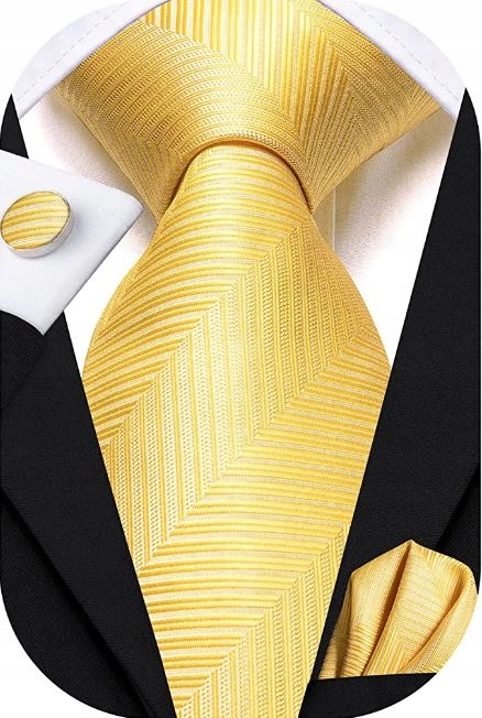 Pánska kravata Hi-Tie N3175 Žltá mriežka E2D90