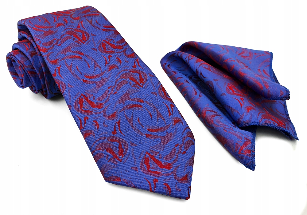 Chabrowo Red Jacquard kravata s vreckovým štvorcom