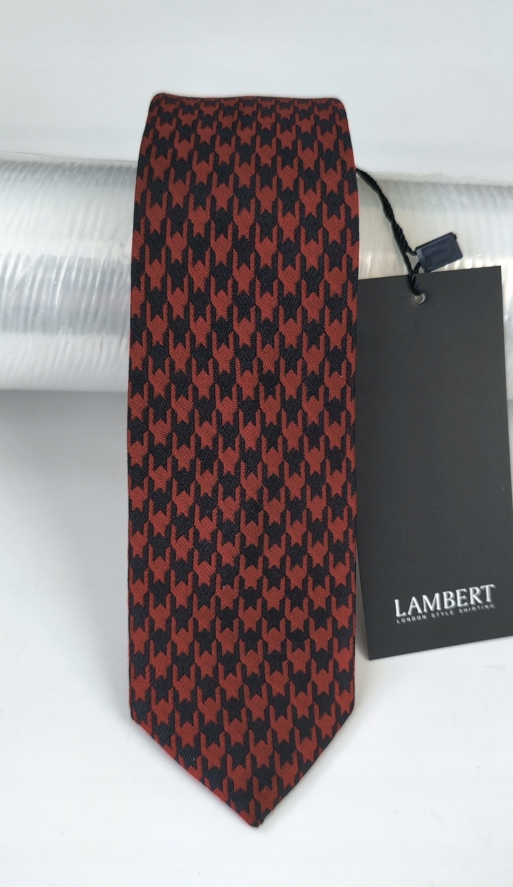 Lambert kravata wólczanka burgunddy Pepitka hodváb 6 cm