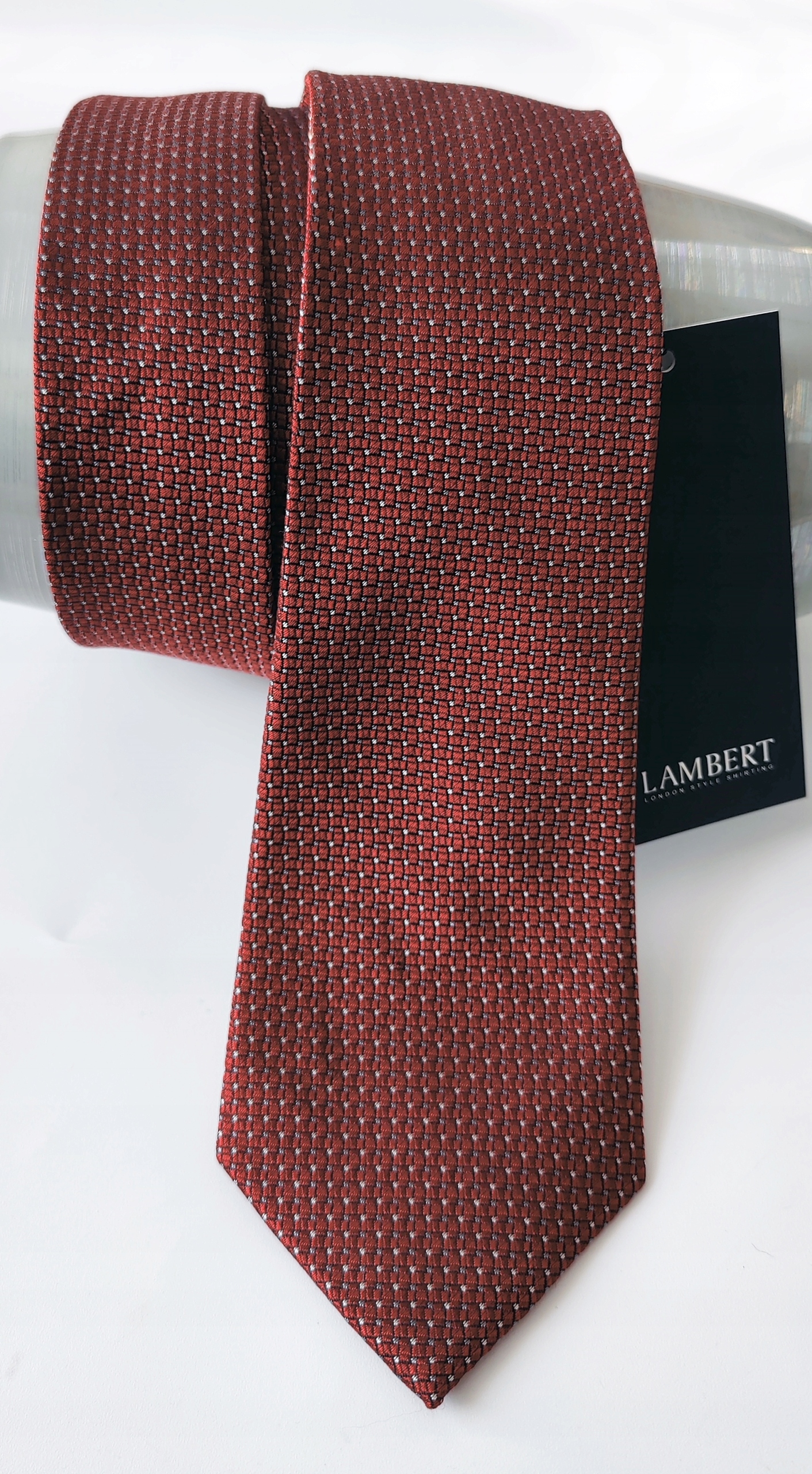 Lambert kravata wólczanka červené hodváb 8 cm