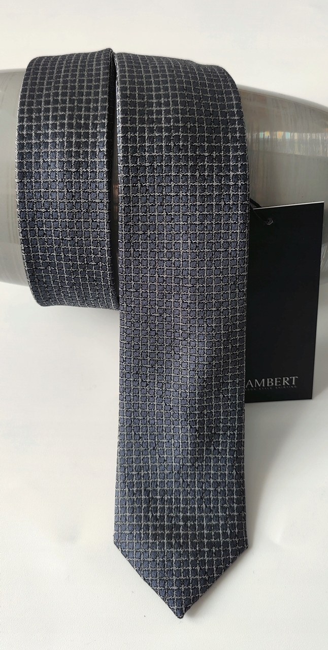 Lambert kravata wólczanka oceľový grafit 6 cm