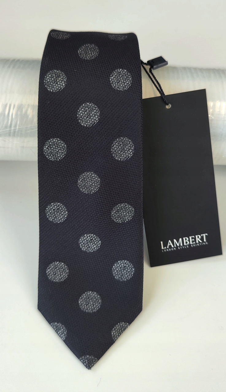 Lambert kravata Wólczanka Peas Navy Blue Silk 6 cm