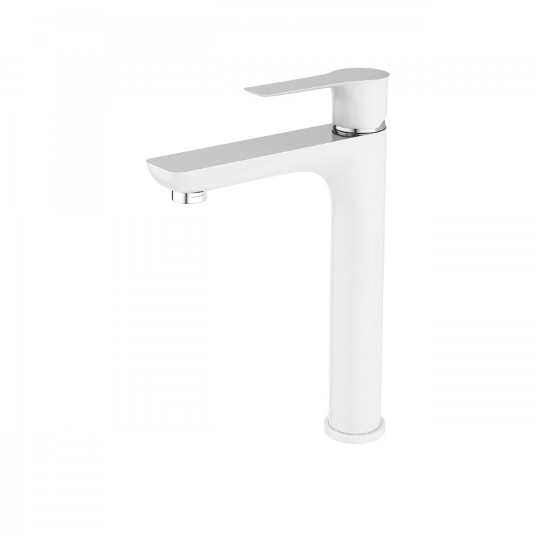 Laveo Raila White Washbasin Batéria. Wysoka biała/chi