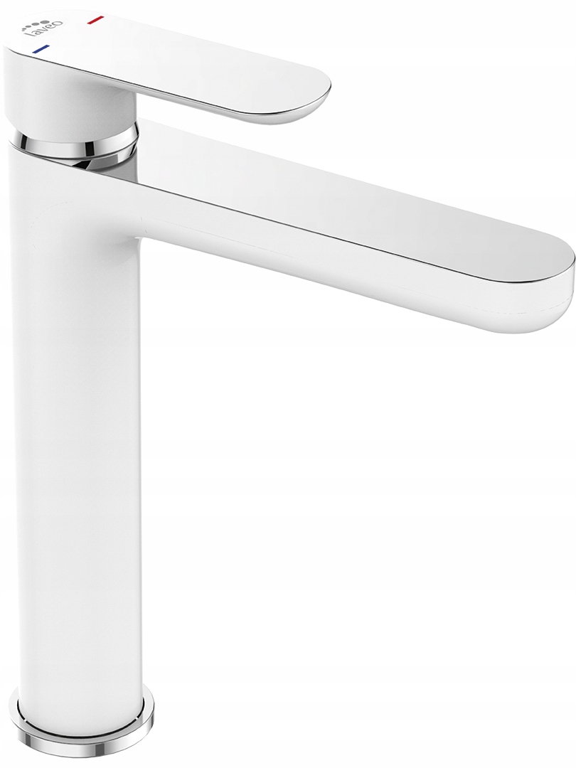 Laveo Tondo High Biała/Chrome Washbasin Faucet