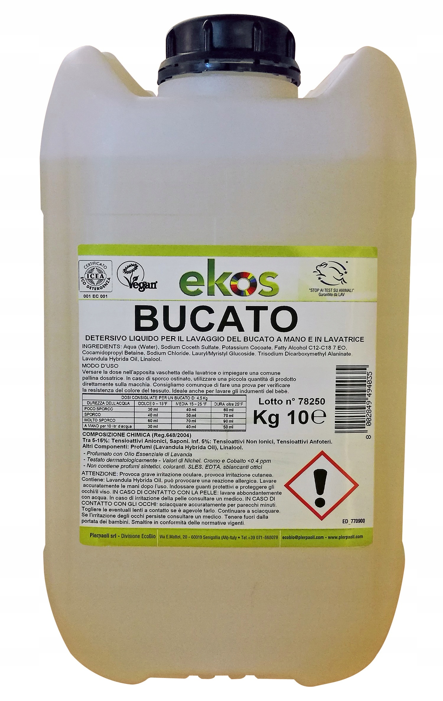 Prací gél - Levanduľa Eko Práčovňa LIKVIDLÁ 10 KG, PIRPOLI ECOS