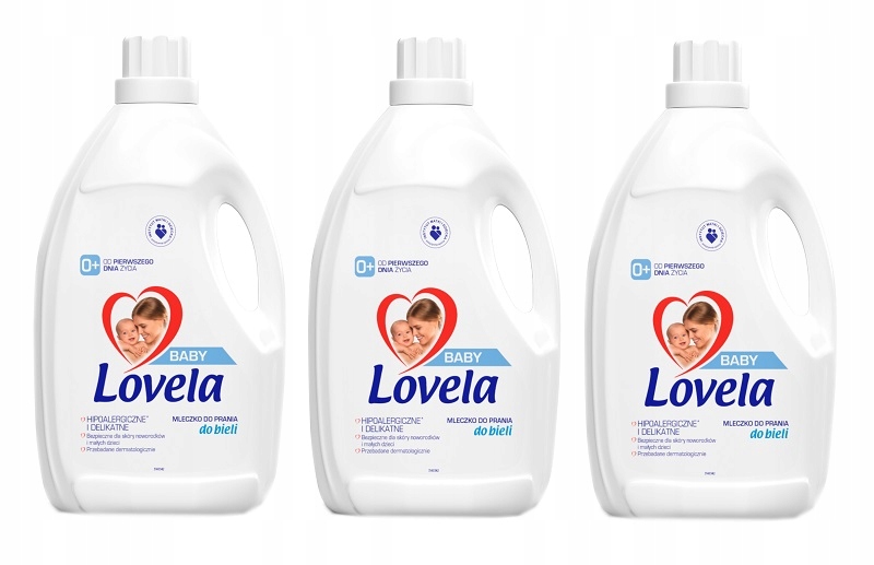 Prací gél - LOVELA Detské mlieko na pranie 3x 2,9 L biele