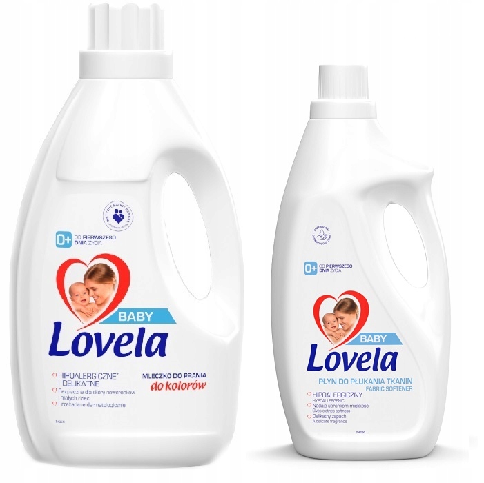 Prací gél - Lovela Detské umývanie mlieka Farba 2,9 l + kvapalina