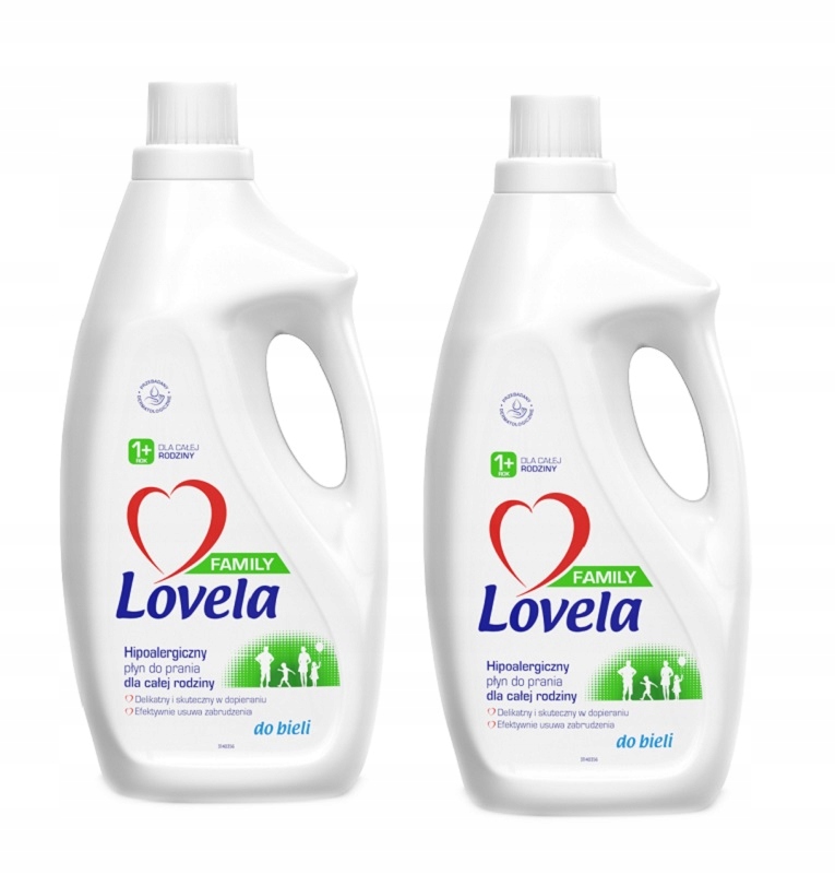 Prací gél - Lovela Rodinná bielizeň 2x1,85 L Biela