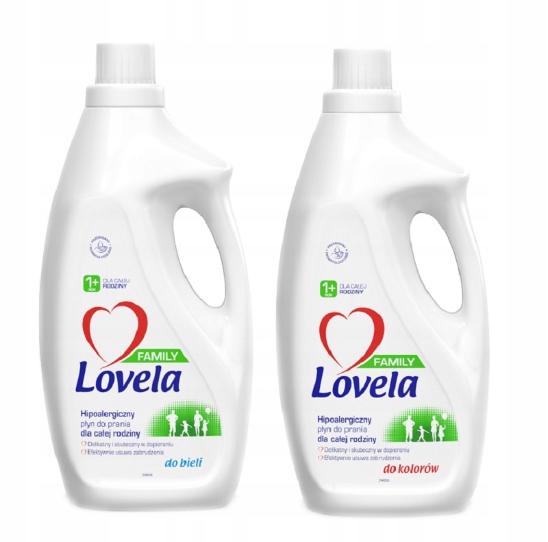 Prací gél - Lovela Rodinná bielizeň 2x1,85L biela farba