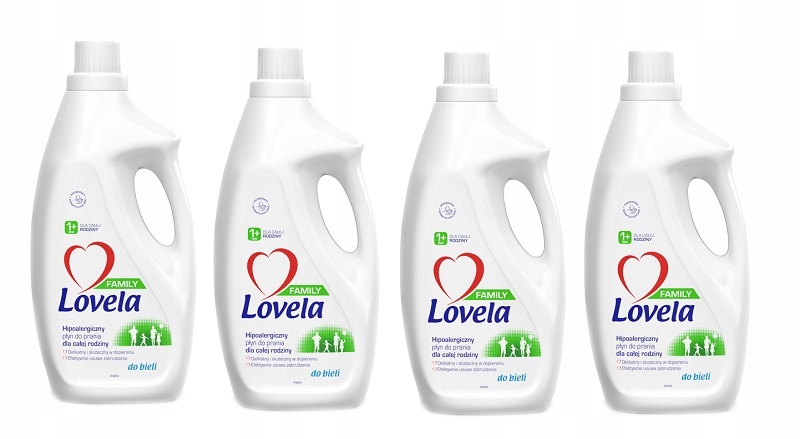 Prací gél - LOVELA Family Mlieko na pranie 4x1,85 L biele