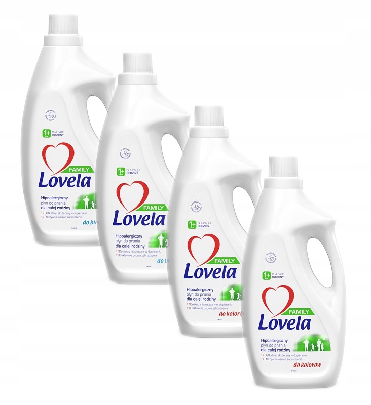 Prací gél - Lovela Rodina Mlieko 4x1,85L biela farba