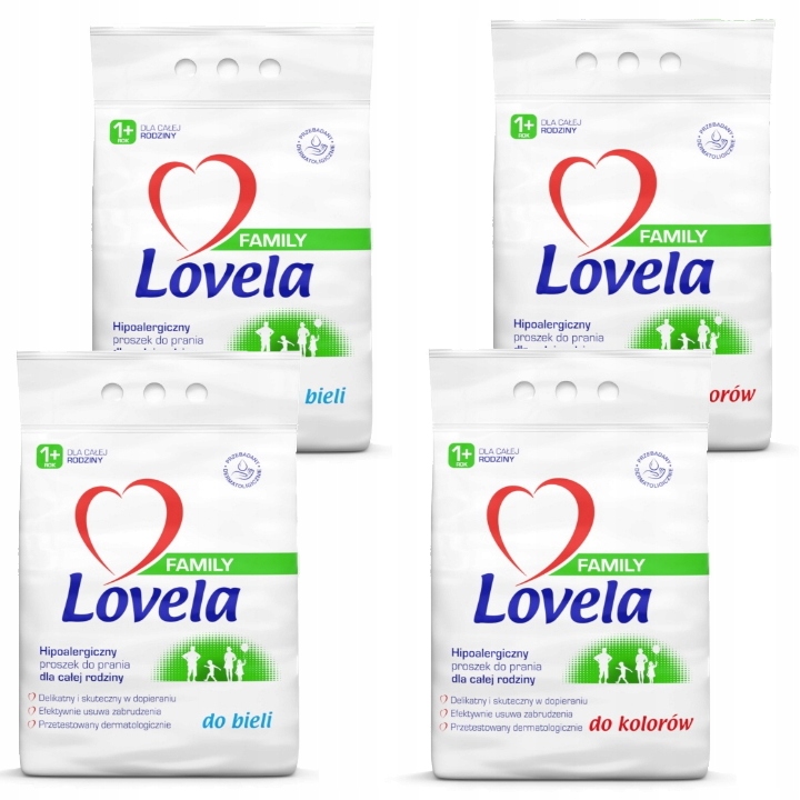 Prací  prášok - Lovela Rodinný prášok biela farba 4x2.1kg (112 PR)