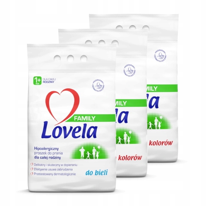 Prací prášok - Lovela Rodinné práškové mix 3x2.1kg (84 PR)