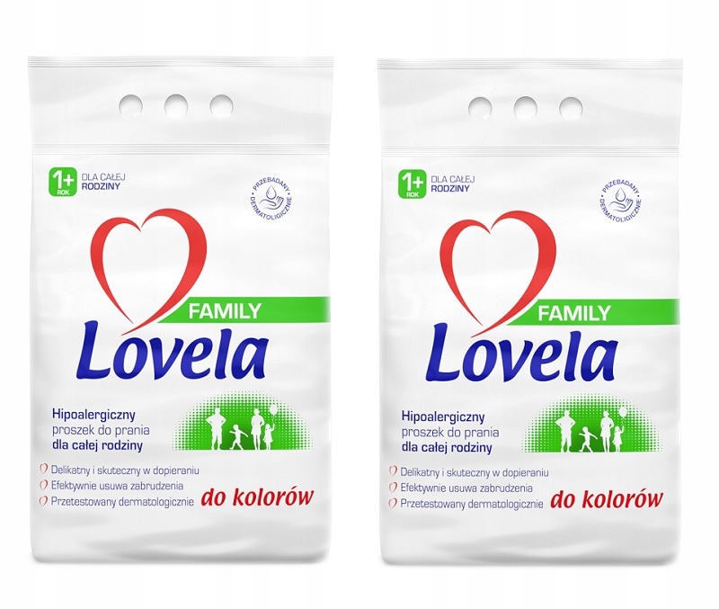 Prací prášok - LOVELA Family Prací prášok, 2x 2,1 kg farby