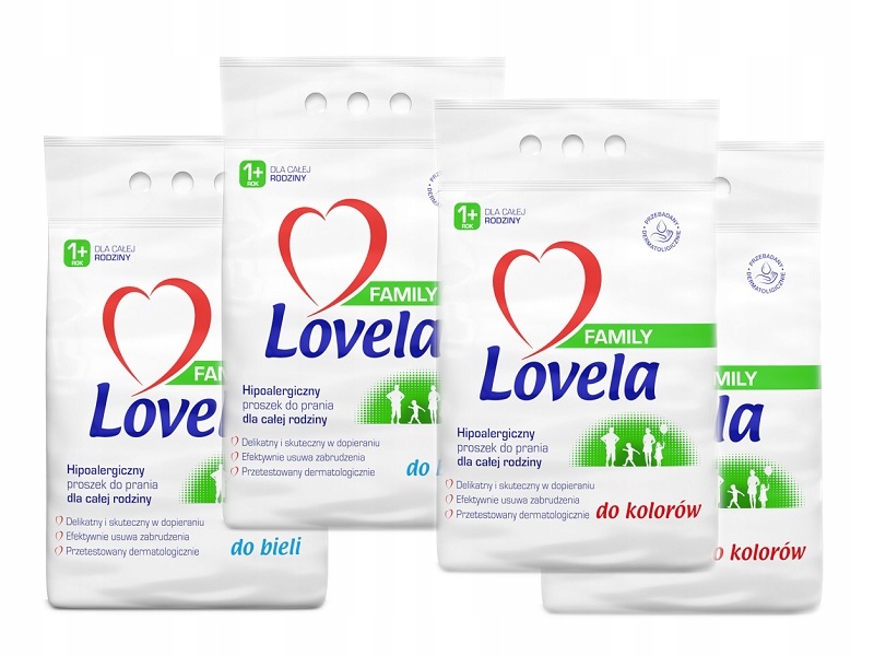 Prací prášok - Lovela Rodinná pranie Prášok 4.2 Farba 4.2 biela