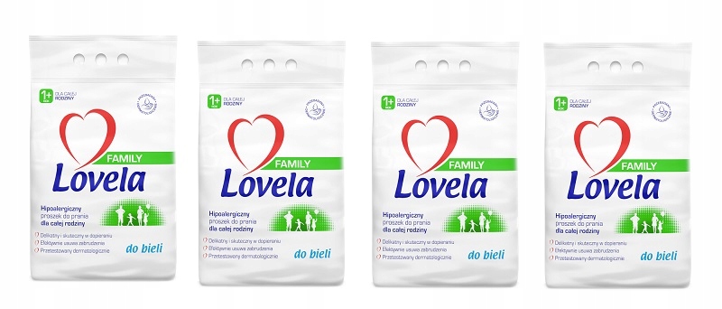 Prací prášok - Lovela Rodinný prášok 4x 2.1 kg biely