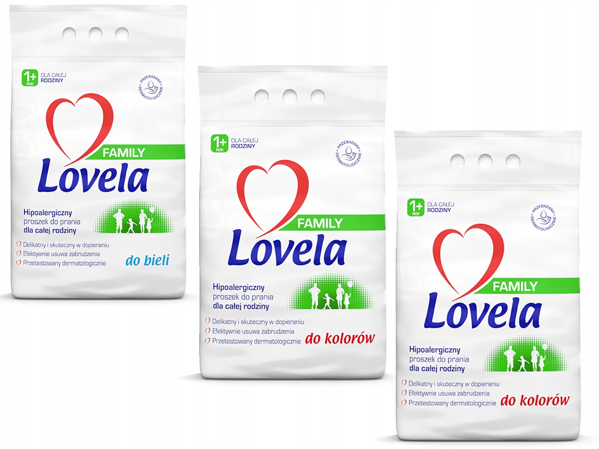 Prací prášok - LOVELA Family Prací prášok MIX 3x2,1 kg 84 pr