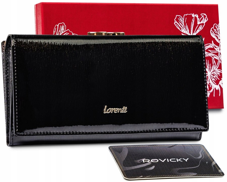 Peňaženka - Lorenti Peňaženka Prírodná koža čierna 72031-sh-rfid-1585 B-Women's Product