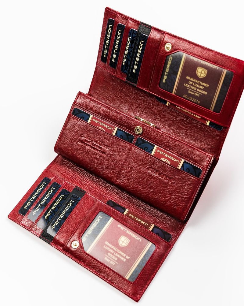 Peňaženka - Peterson Peterson Wallet Prírodná koža červená PTN MC-490-2145 produkt R-B-Women's Product