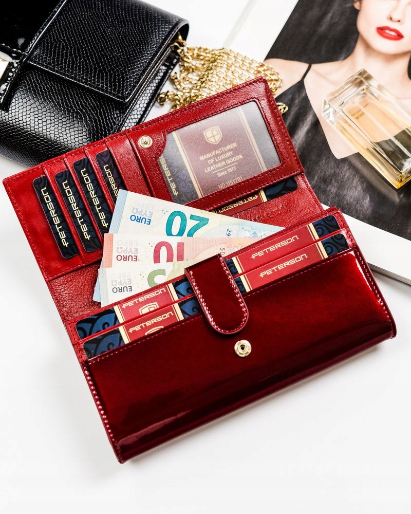 Peňaženka - Peterson Wallet Prírodná koža červená PTN BC-403-1582 Produkt červenej ženy