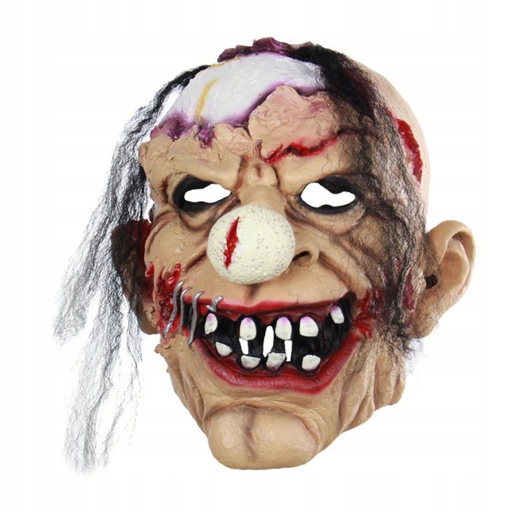 Maska na spanie - Latex Bloody Zombie Clown kostým pre celú hlavu