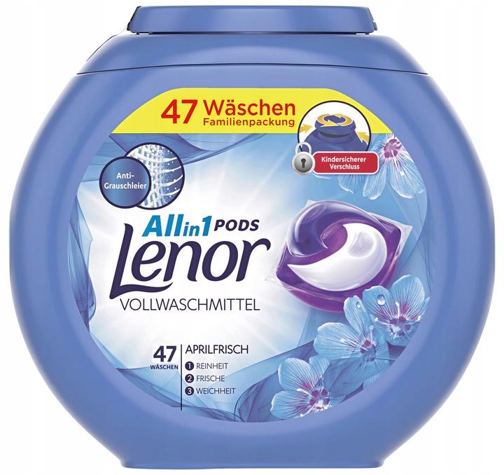 Pracie kapsuly a tablety - Lenor 3v1 kapsule na prádlo 47 ks