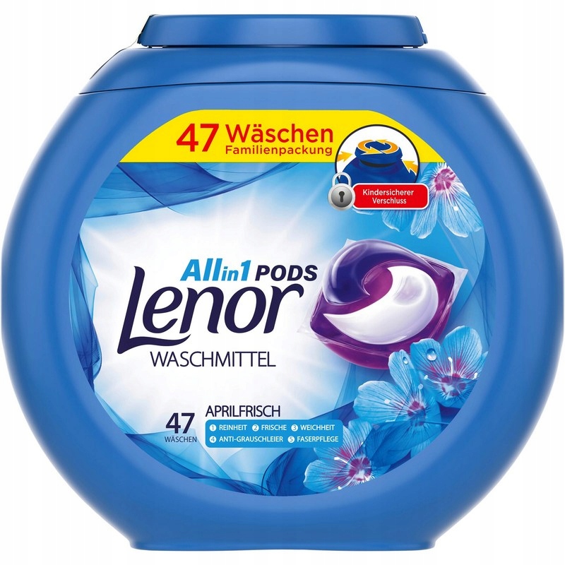 Pracie kapsuly a tablety - Lenor Aprírodné univerzálne kapsuly 47 umývania