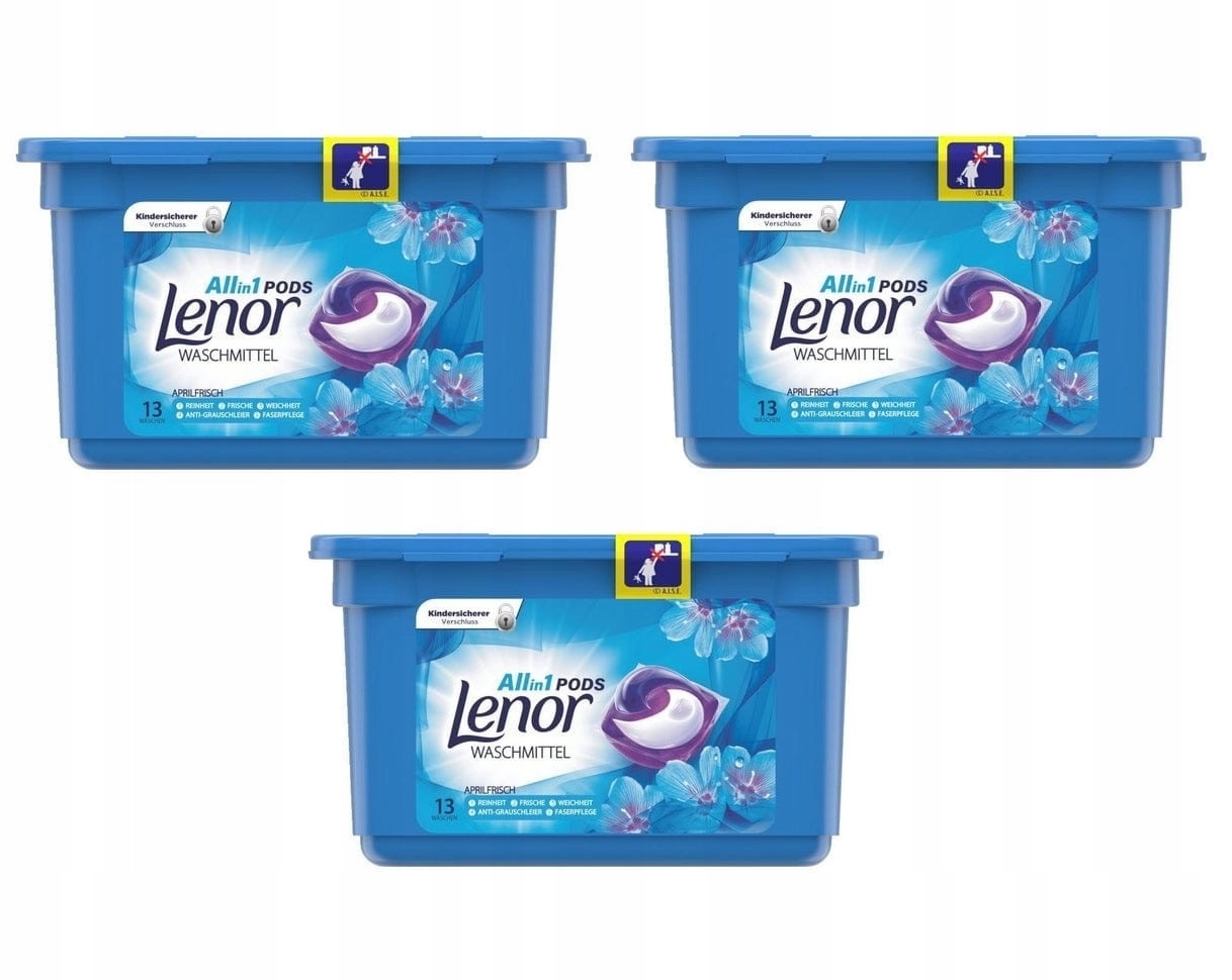 Pracie kapsuly a tablety - Lenor Pods Apríl Aprírodné kapsuly na umývanie 3x 13ks