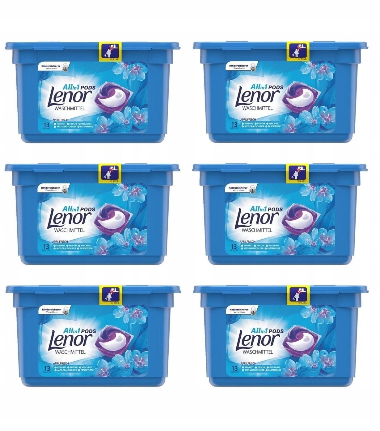 Pracie kapsuly a tablety - Lenor PODS Aprilfrisch Pracie kapsule 6x 13ks