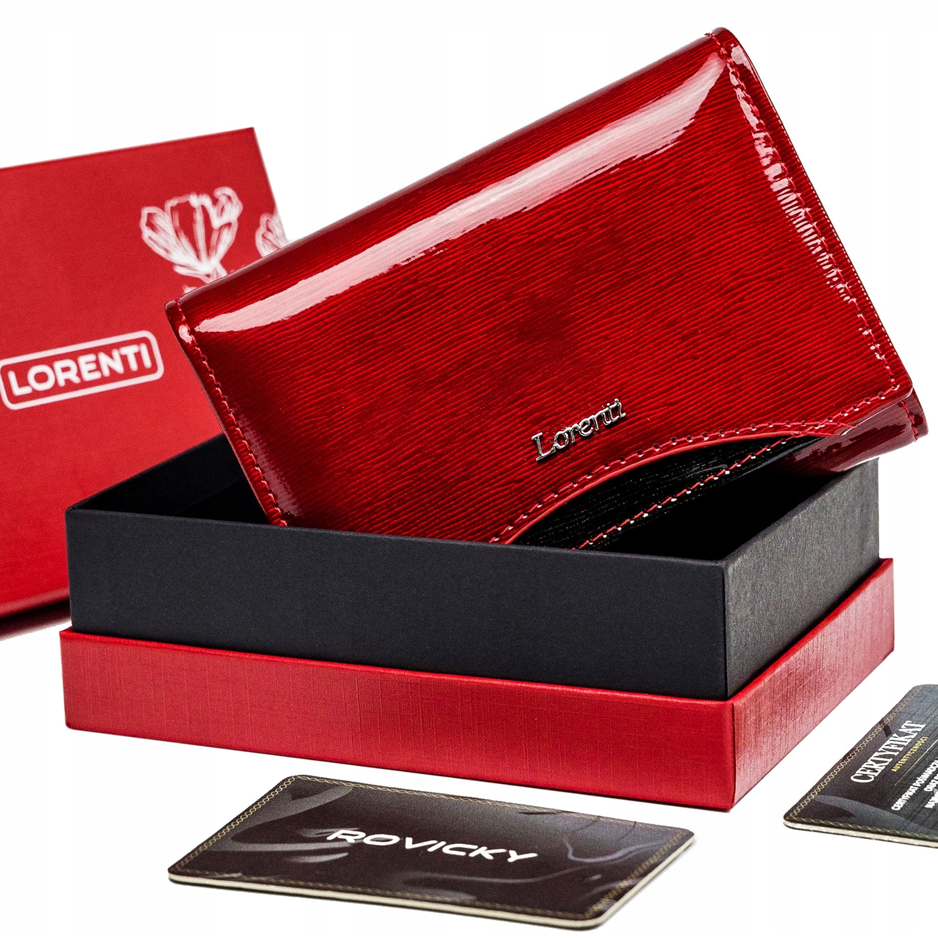 Peňaženka - Lorenti peňaženka z pravej kože červená 445-SHW-2802 RED - Dámsky produkt