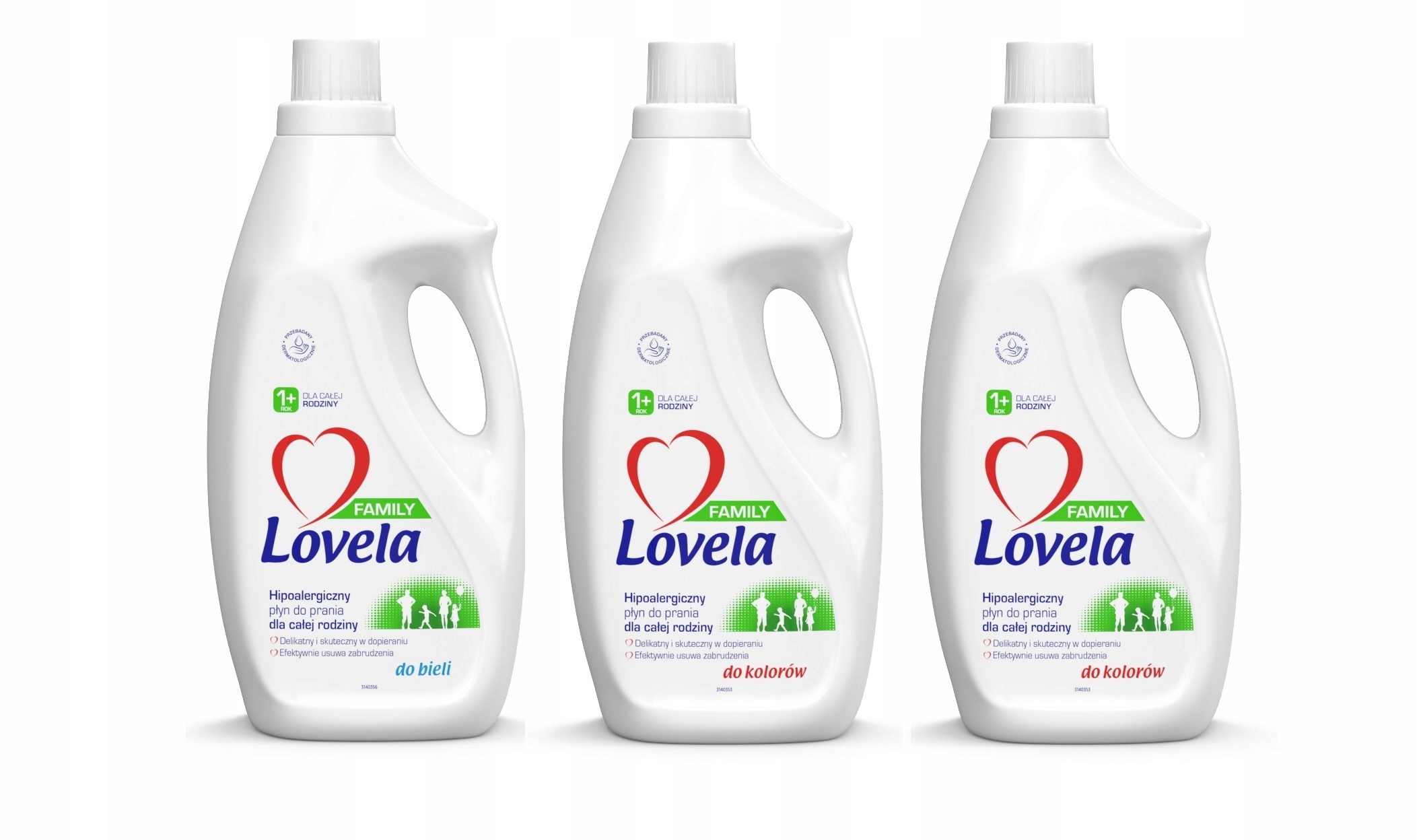 Prací gél - Lovela Rodinná kvapalina Biela 3 x 1.85L