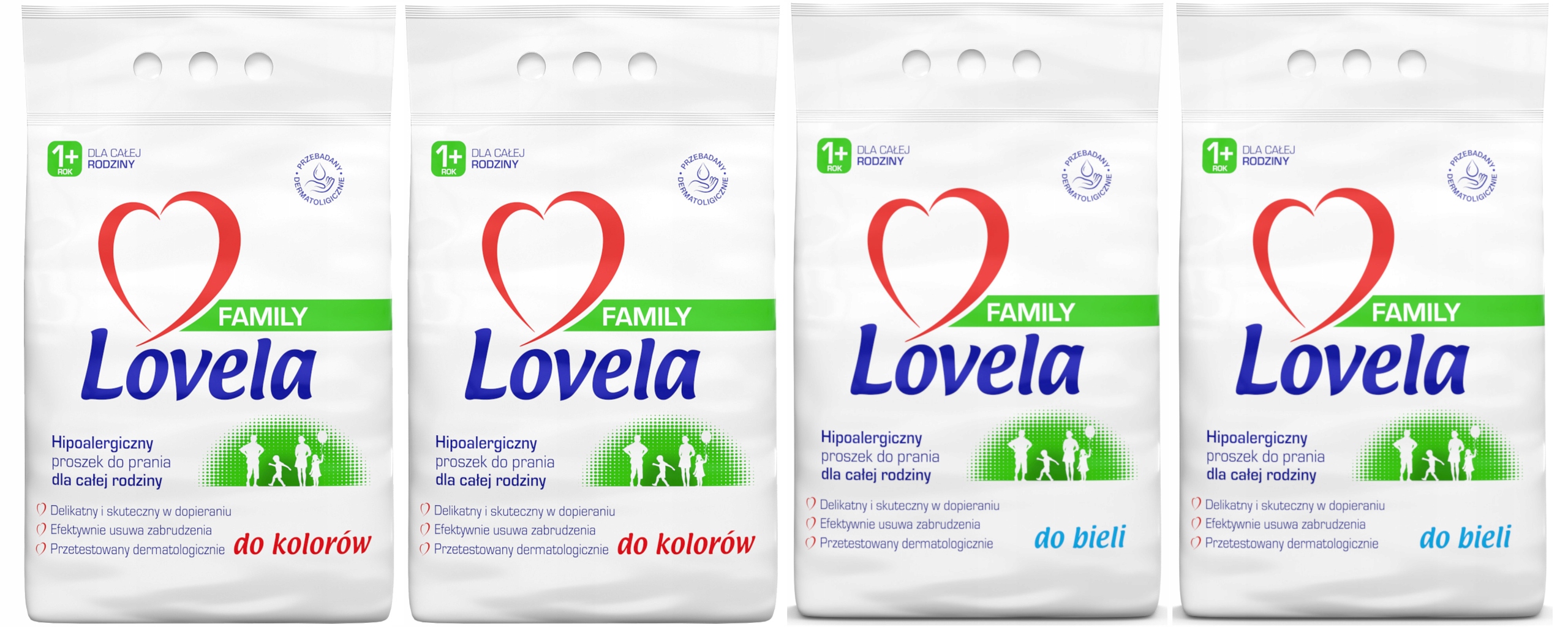 Prací  prášok - Lovela FAMILY prášok na farby a bielu 4 x 2,1 kg