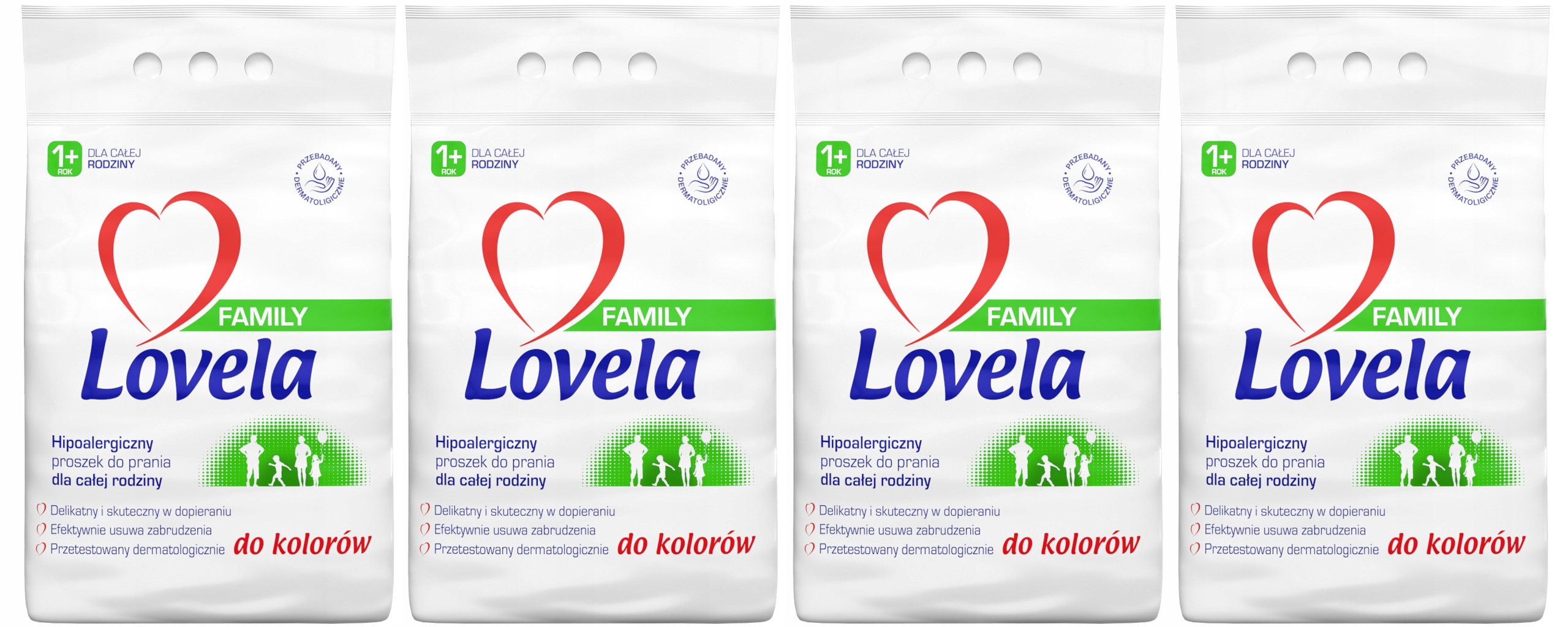 Prací  prášok - Lovela FAMILY Farebný prací prášok 4 x 2,1 kg