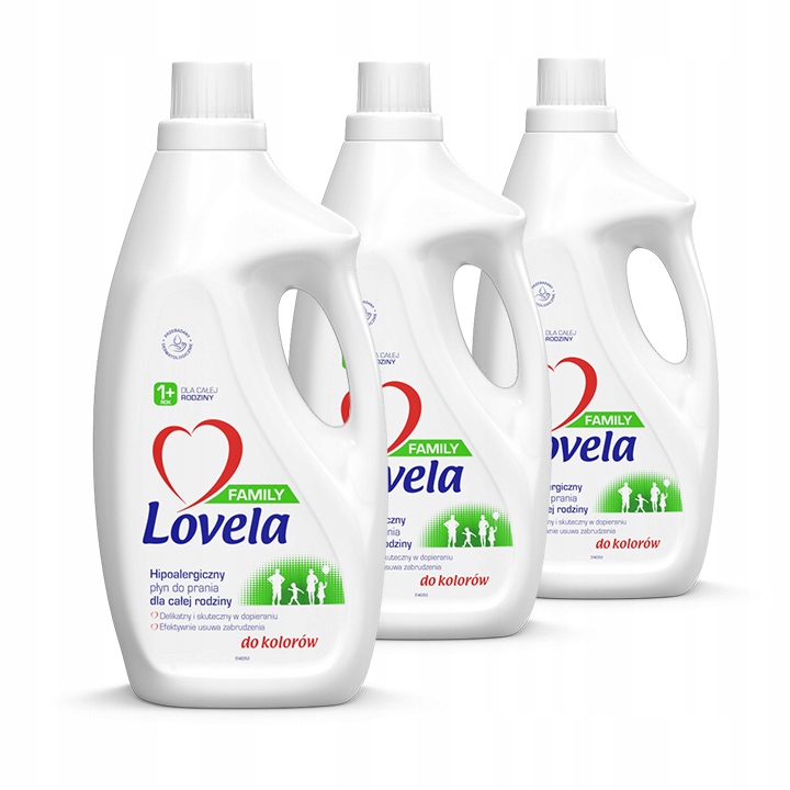 Prací gél - Lovela Rodina Omývacia kvapalina Farba 3x1,85L