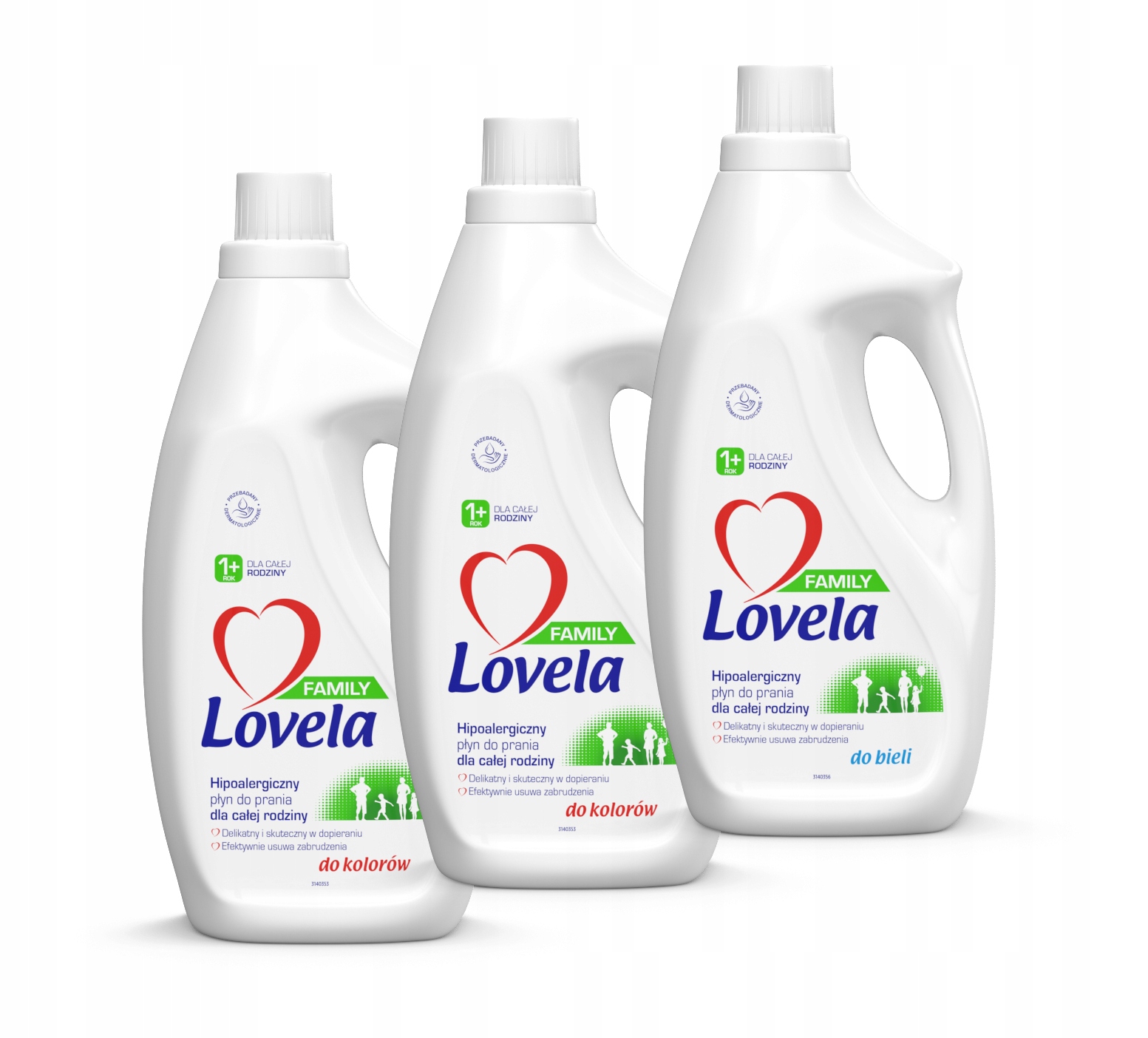 Prací gél - Lovela Family Mix mlieka 3x1,85l / 84pr Farba biela