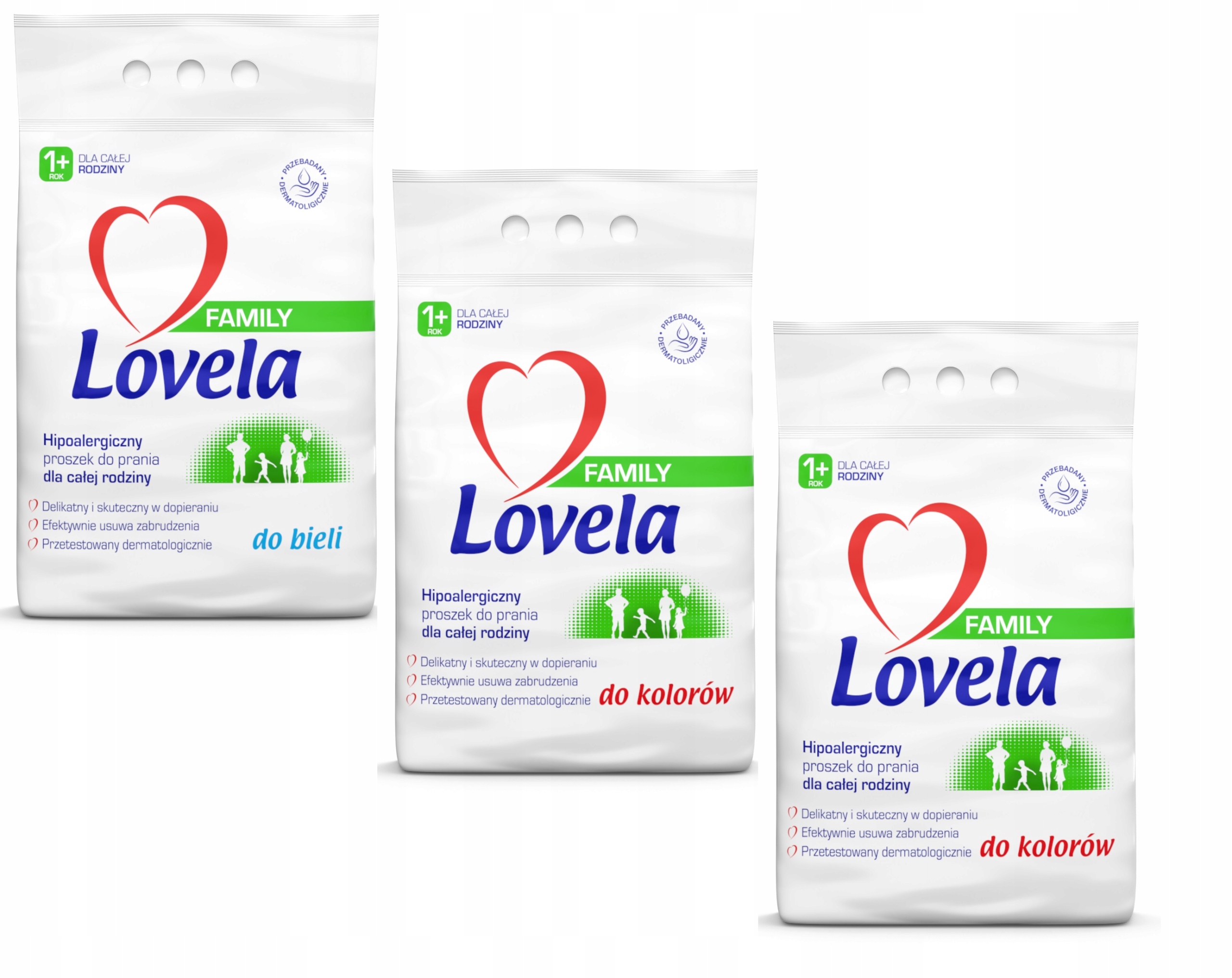 Prací prášok - Lovela Rodinný prášok SET 3X 2.1KG 84 Umývanie