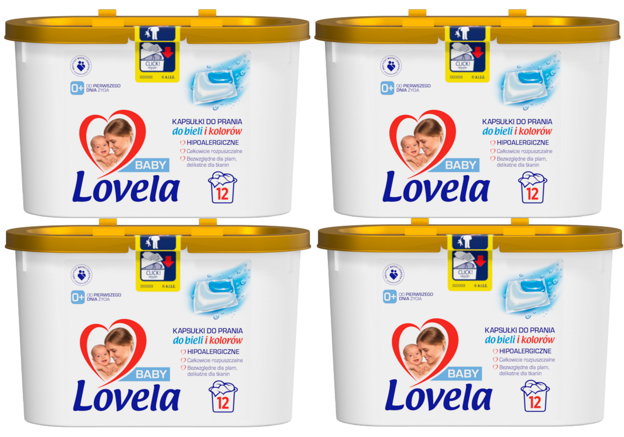 Pracie kapsuly a tablety - Lovela kapsuly Biela farba umývanie detí 48 ks